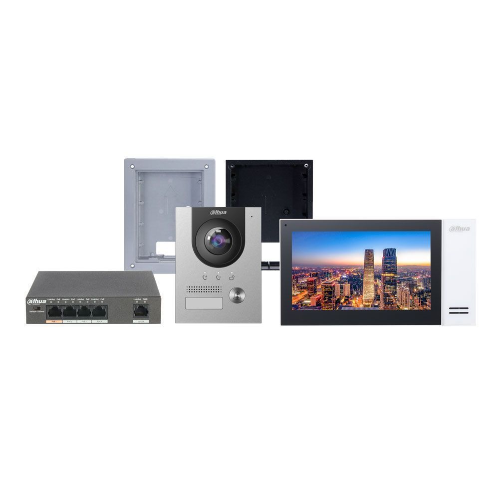 KIT VIDEOPORTERO IP DAHUA CAM EXT + MONITOR + ACC.