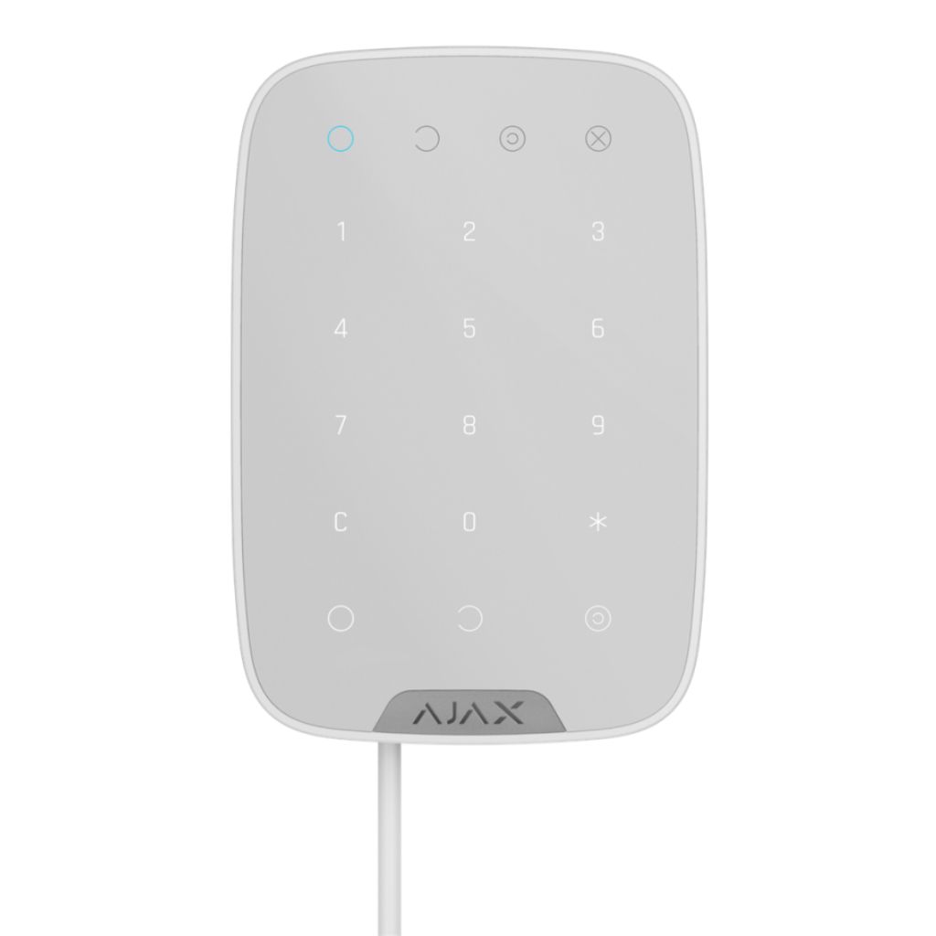 Ajax KeyPad Fibra. Teclado táctil cableado Fibra. Color blanco