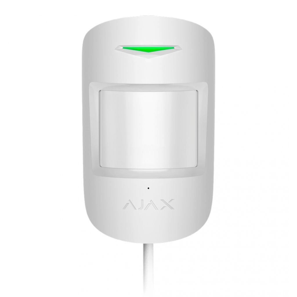 Ajax CombiProtect Fibra. Detector PIR y rotura de cristal cableado Fibra . Color blanco