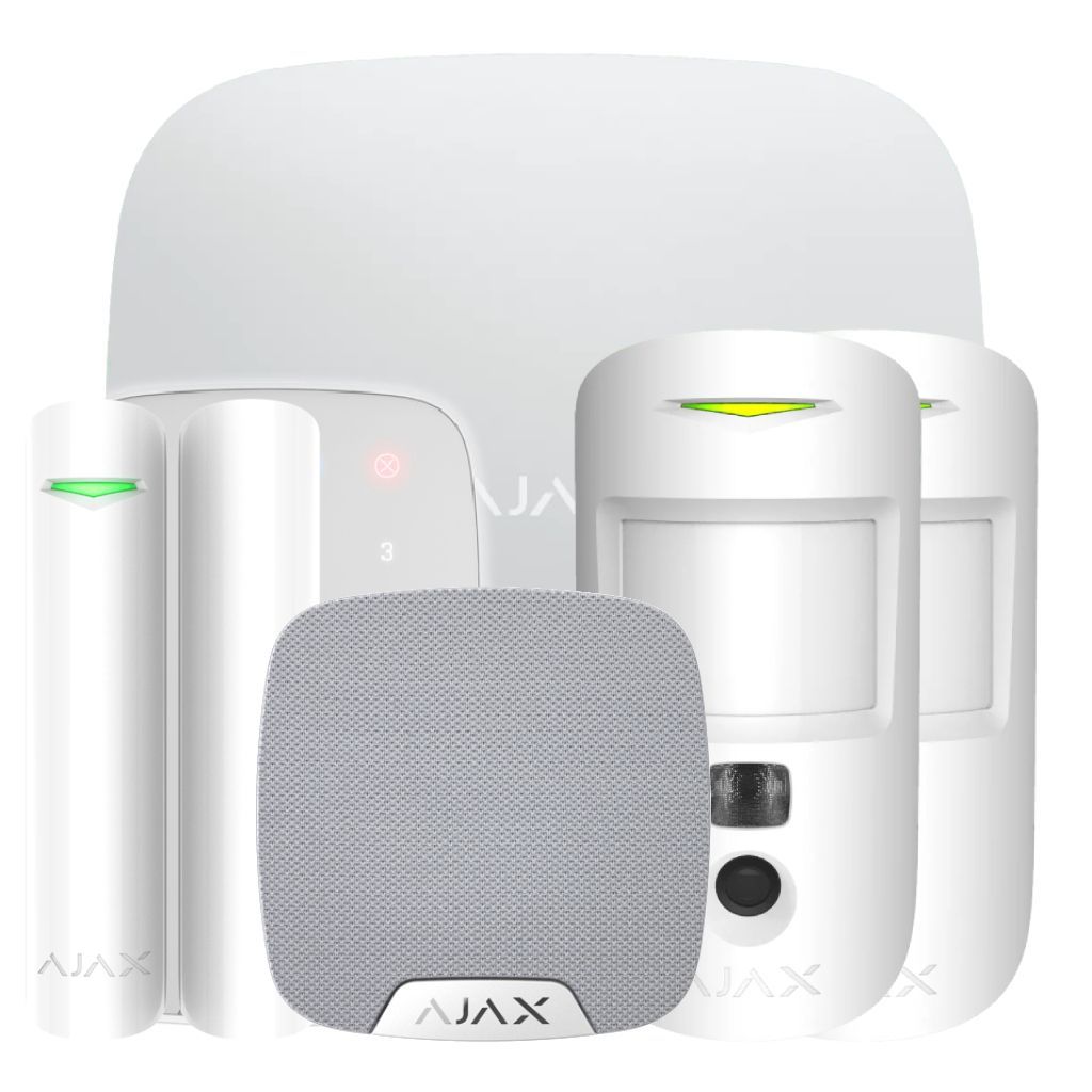 Kit Ajax blanco. Hub 2 4G + 2MotionCam PhOD + DoorProtect + KeyPad + HomeSiren